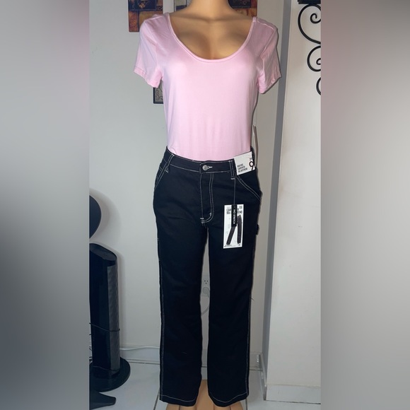 NWT SONG  JEAN BLACK HIGH RISE CANPERTER 80’ BOYFRIEND SIZE 9/29 jr - Picture 6 of 9